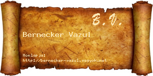 Bernecker Vazul névjegykártya